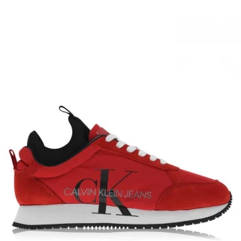 Image of Calvin Klein Jeans Jemmy Low Top Suede Trainers - Racing Red