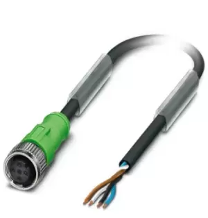 Image of Phoenix Contact Sac-4P- 3,0-Pur/m12Fs Sensor Cable, 4Pos, M12 Socket, 3M