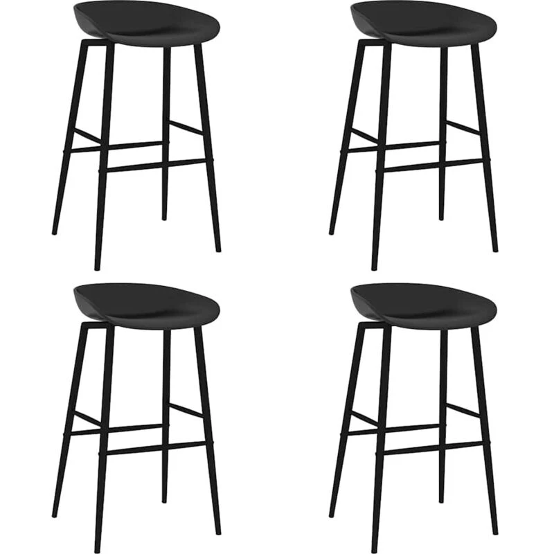 Image of VIDAXL Vidaxl - Bar Chairs 4 pcs Black 8719883791357