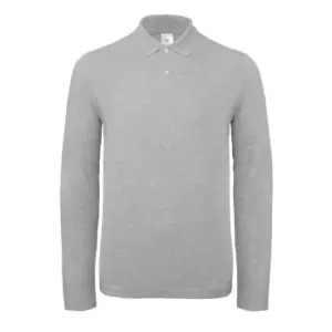 Image of B&C ID.001 Mens Long Sleeve Polo (Pack Of 2) (M) (Taupe Grey)