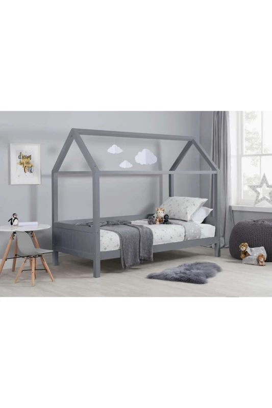 Image of Birlea Home Grey Wooden Bed Frame - 3ft Single
