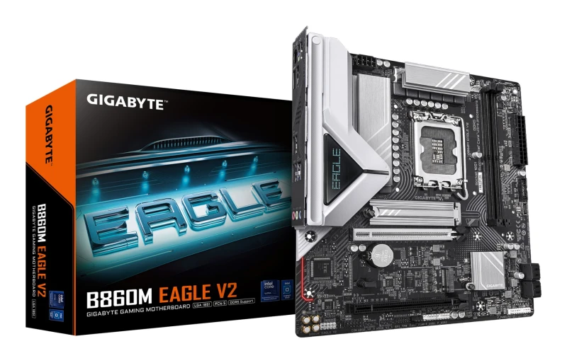 Image of Gigabyte B860M EAGLE V2 Motherboard - Intel Core Ultra Series CPUs. 6+