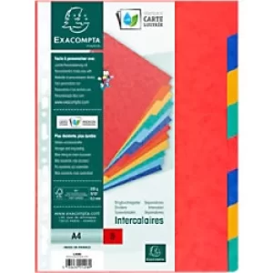 Image of Exacompta Dividers A4, 225gsm, 8 Part, Plain, Pack of 25
