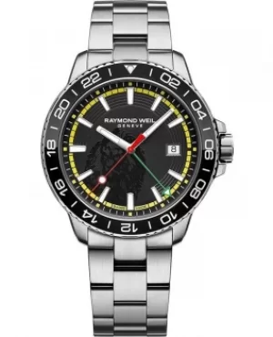 Image of Raymond Weil Tango GMT Bob Marley Limited Edition Black Dial Stainless Steel Mens Watch 8280-ST1-BMY18 8280-ST1-BMY18