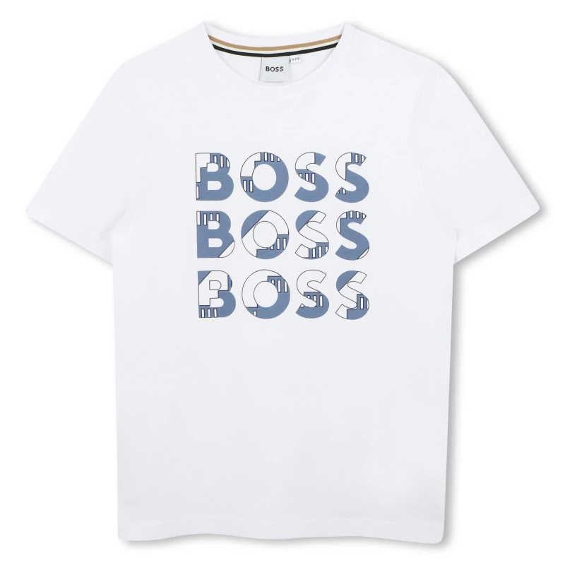 Image of Boss Chest Logo Tee Juniors - White White 13 - 14 Years