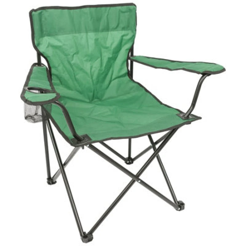 Image of Harbour Housewares Folding Canvas Camping Chair - Matt Black/green