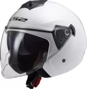 Image of LS2 OF573 Twister II Solid Jet Helmet, white, Size S, white, Size S
