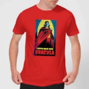 Image of Universal Monsters Dracula Retro Mens T-Shirt - Red - S