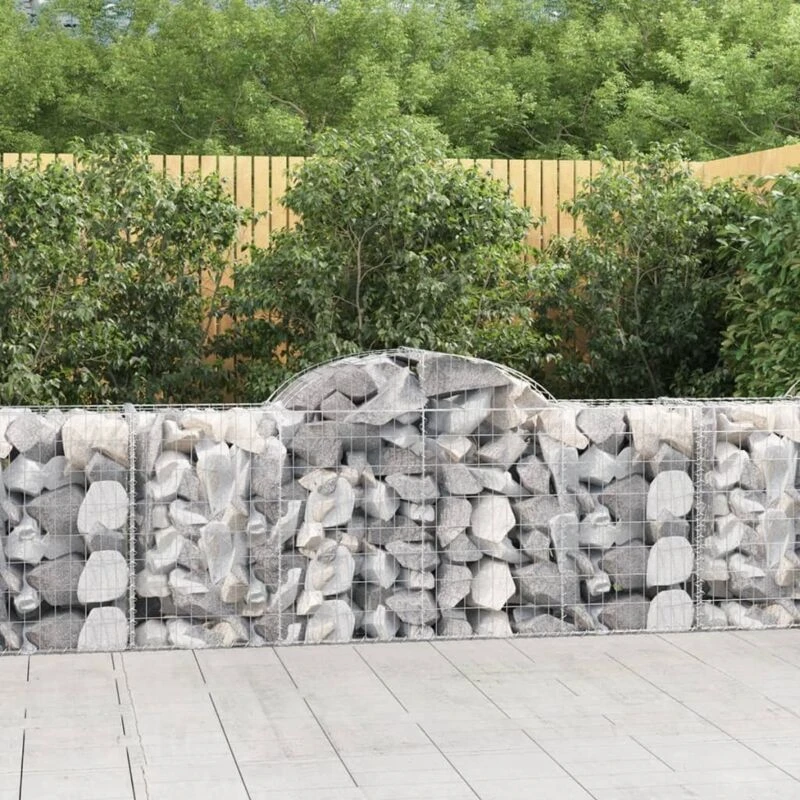 Image of VIDAXL Arched Gabion Baskets 3 pcs 200x50x80/100cm Galvanised Iron Vidaxl 8720845568832