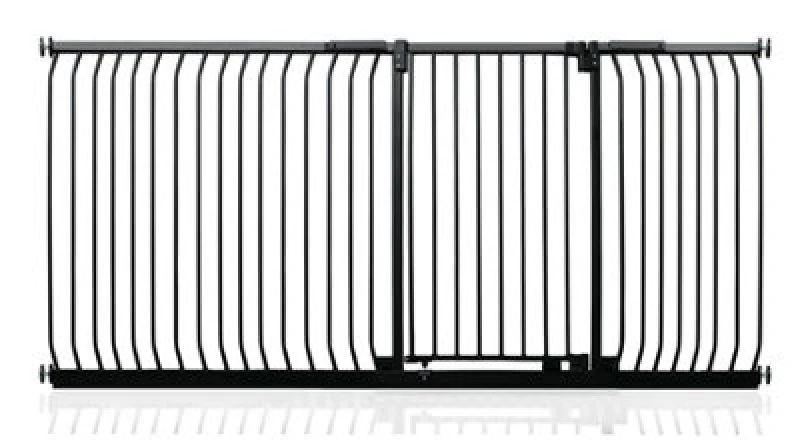 Image of Safetots Extra Tall Elite Safety Gate, 216Cm - 225Cm, Matt Black, Extra Tall 96.8Cm In Height, Pressure Fit Stair Gate
