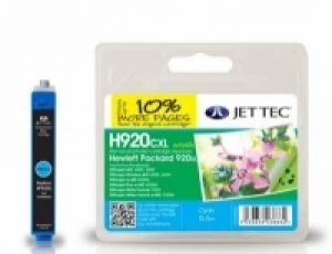 Image of HP920XL CD972AE Cyan Remanufactured Ink Cartridge by JetTec H920CXL