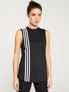 Image of adidas Must Haves 3 Stripe Tank - Black, Size S, Women