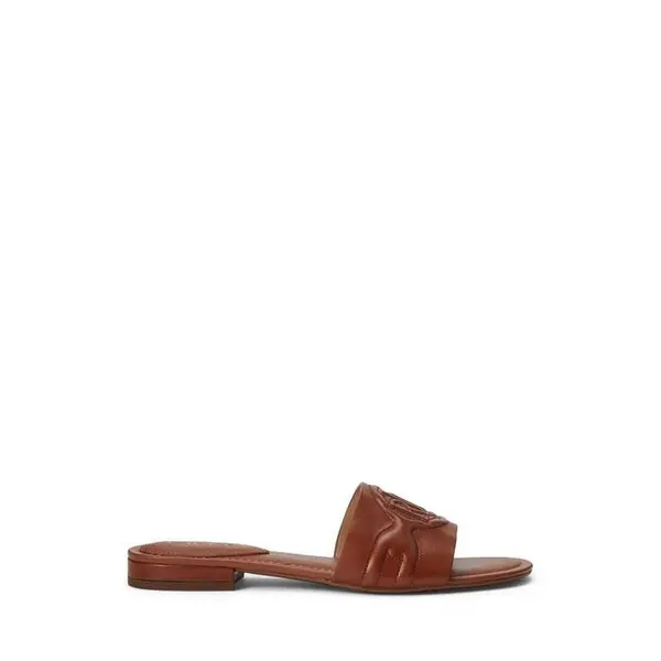 Image of Lauren by Ralph Lauren Allegra Leather Sandals, - Brown 6