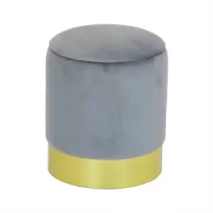 Image of Velvet Storage Pouffe Grey