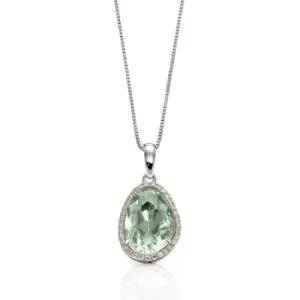 Image of JG Signature 9ct White Gold Green Fluorite & Diamond Irregular Necklace