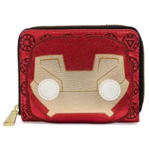 Image of Pop By Loungefly Marvel Ironman Head Zip Around Wallet