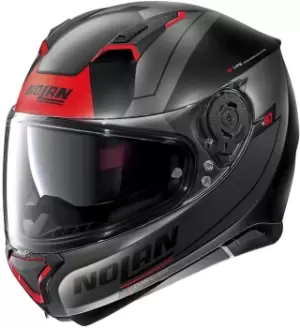 Image of Nolan N87 Skilled N-Com Helmet, black-red, Size S, black-red, Size S