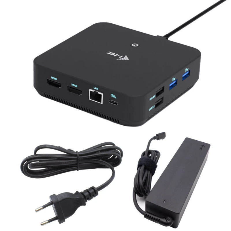 Image of i-tec i-tec USB-C DP Dual HDMI Docking Station with Power Delivery 100 W + Universal Charger 100W C31TRIVIDPRO100WUK