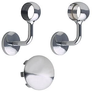 Image of Wickes Polished Steel Internal Handrail Kit 3.6m