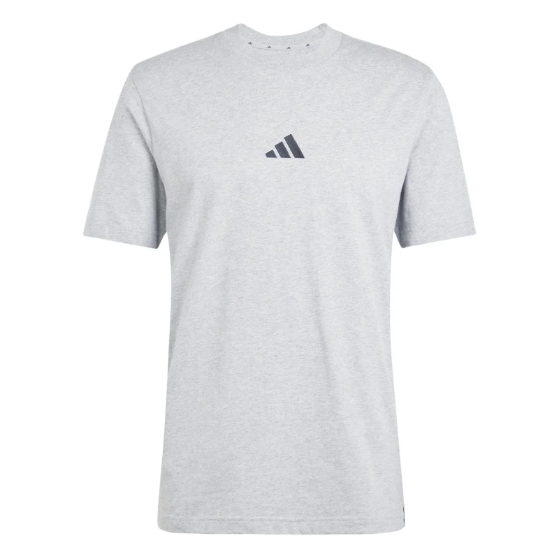 Image of Adidas SPORTSWEAR Essential 3-Stripes Short Sleeve T-Shirt Grey Marl Men L;M