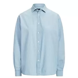 Image of Polo Ralph Lauren Polo Ralph Lauren Logo Denim Shirt Womens - Blue