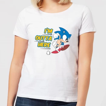 Image of I'm Outta Here Womens T-Shirt - White - M