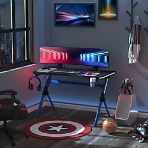 Image of Homcom Gaming Desk Steel Blue 666 x 750 mm