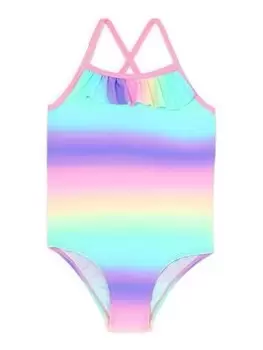 Image of Accessorize Girls Pastel Ombre Swimsuit - Multi, Size Age: 7-8 Years, Women