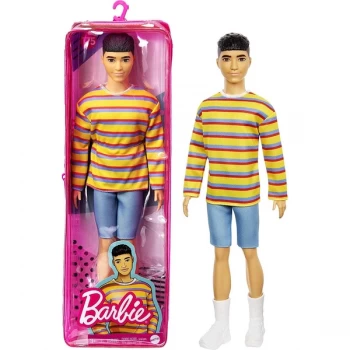 Image of Barbie Ken Doll Fashionistas # 175 Ken Polo Shirt Black Hair Doll