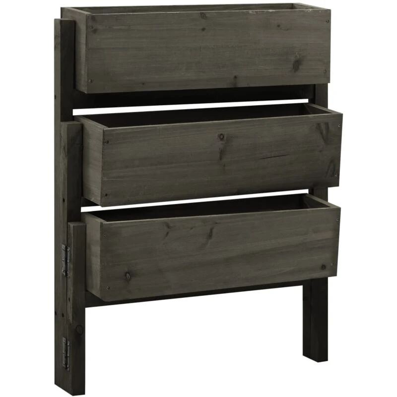 Image of VIDAXL Garden Folding Planter Grey 60x14x75cm Solid Firwood Vidaxl 8720286182857