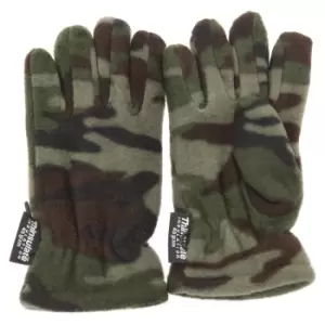 Image of Childrens Boys Camouflage Thinsulate Thermal Winter Gloves (3M 40g) (7-10 Years) (Green Camouflage)