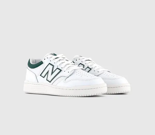 Image of New Balance Bb480 Trainers White Green, 6