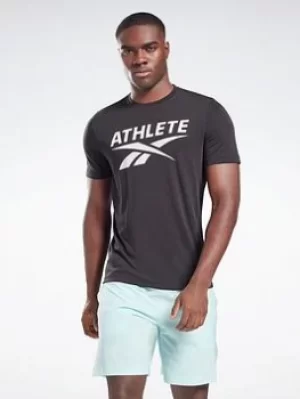 Image of Reebok Athlete Vector Graphic T-Shirt, Grey, Size S, Men
