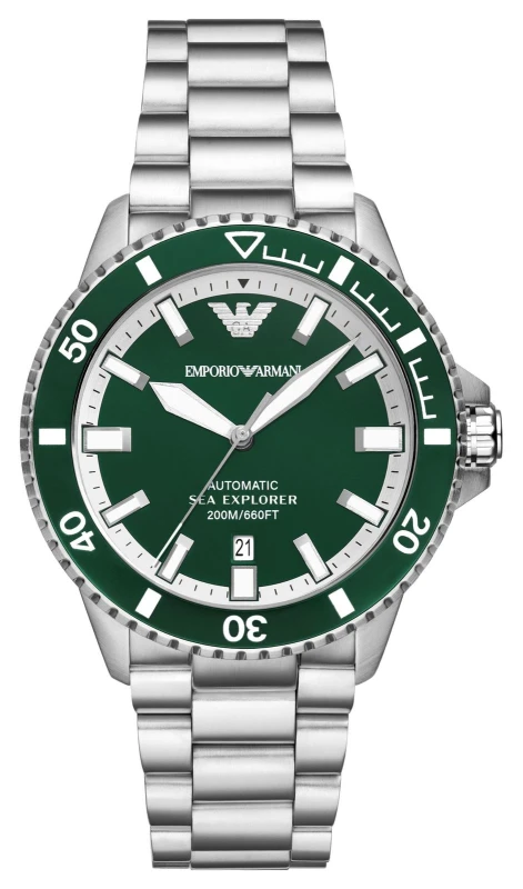 Image of Emporio Armani AR60080 Mens Automatic (42mm) Green Dial / Watch