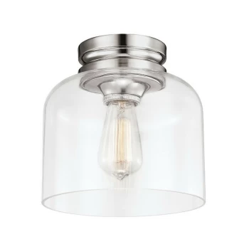 Image of Hounslow - 1 Light Flush Light, Polished Nickel - Elstead