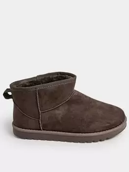 Image of Yours Extra Wide Fit Chocolate Fur Boot, Brown, Size Eee, Women
