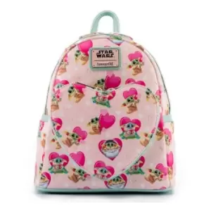 Image of Star Wars The Mandalorian by Loungefly Backpack Grogu Valentines