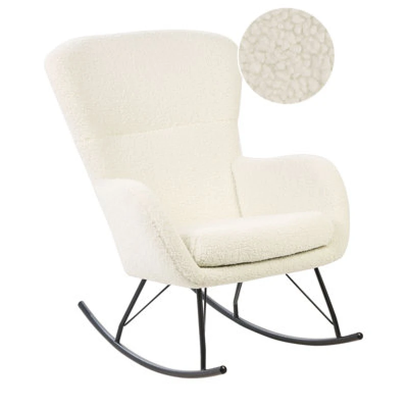 Image of Beliani Rocking Chair Anaset Boucle Light Beige