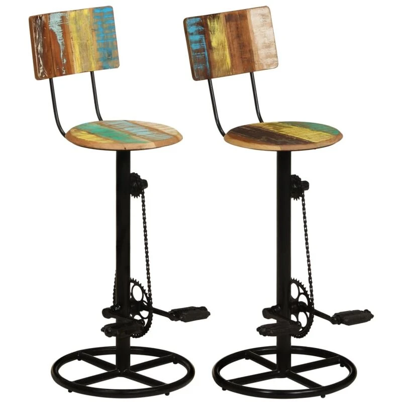 Image of VIDAXL Bar Stools 2 pcs Solid Wood Reclaimed vidaXL 8720286706022