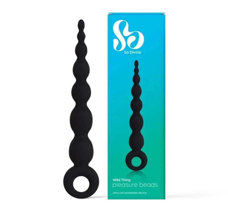 Image of So Divine Wild Thing Premium Anal Beads Black unisex