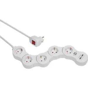 Image of Brennenstuhl 1155350210 Power strip (+ switch) 5x White PG connector