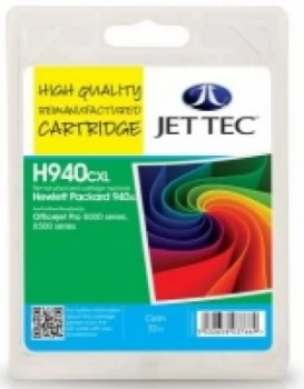 Image of HP940XL C4907AE Cyan Remanufactured Ink Cartridge by JetTec H940CXL