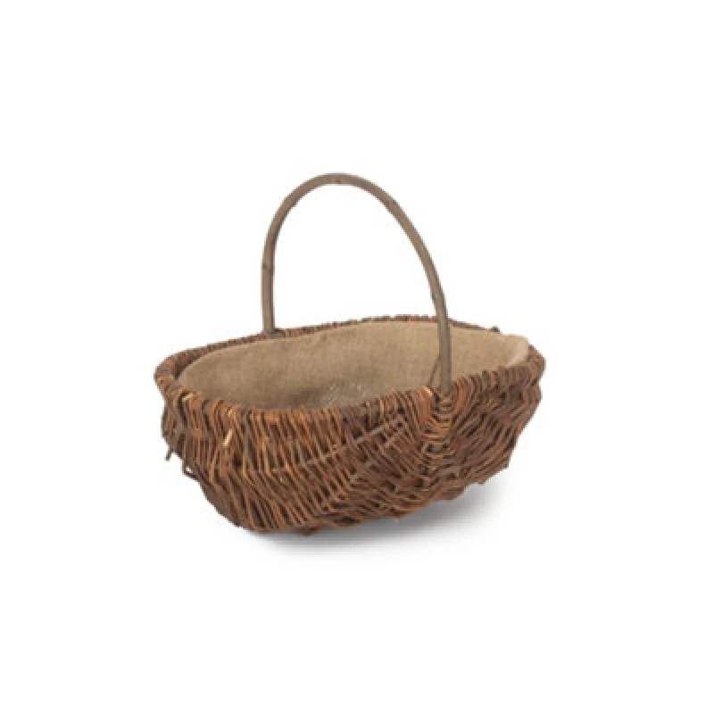 Image of Red Hamper G048/1 Wicker Small Oval Unpeeled Willow Garden Trug