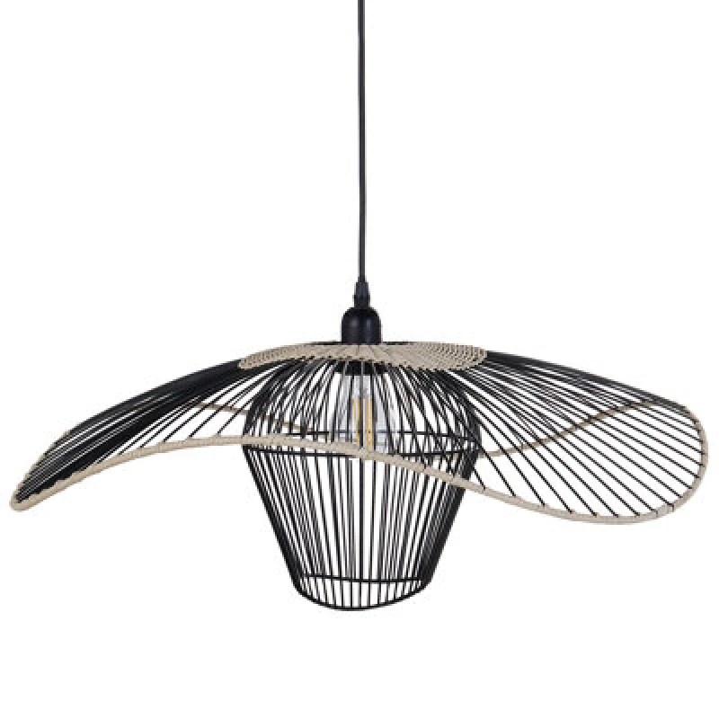 Image of Beliani Pendant Lamp Lunga Metal Black