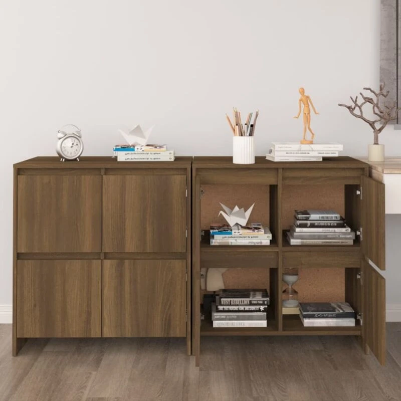 Image of VIDAXL Sideboards 2 pcs Brown Oak 70x41x75cm Engineered Wood Vidaxl 8720286903940
