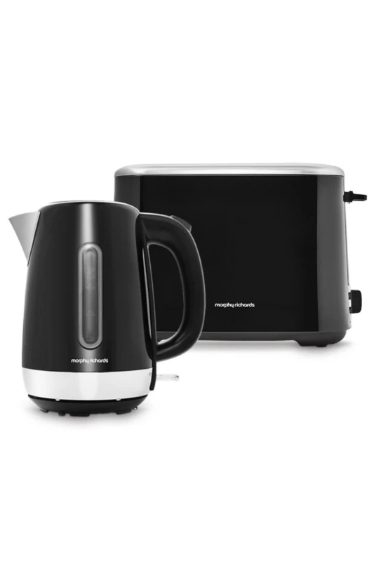 Image of Morphy Richards Equip Kettle and Toaster Set in Black One Size Unisex 5056765430007