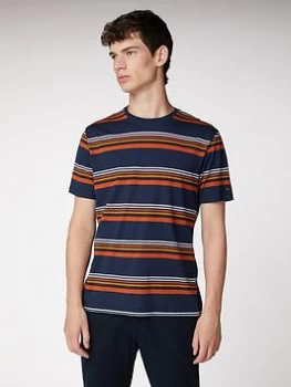 Image of Ben Sherman 90S Nostalgia Stripe Tee- Dark Navy Size M Men