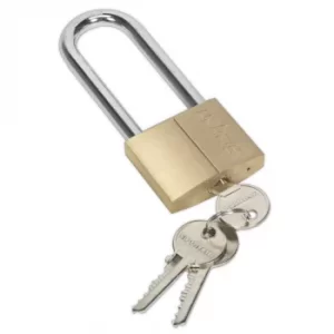 Image of Brass Body Padlock with Brass Cylinder Long Shackle 50MM
