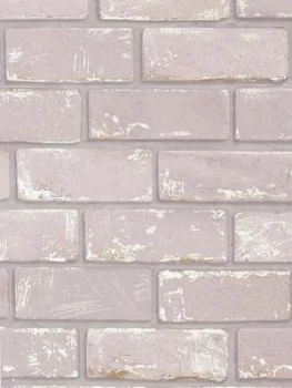 Image of Arthouse Metallic Brick Pink / Rose Gold Wallpaper