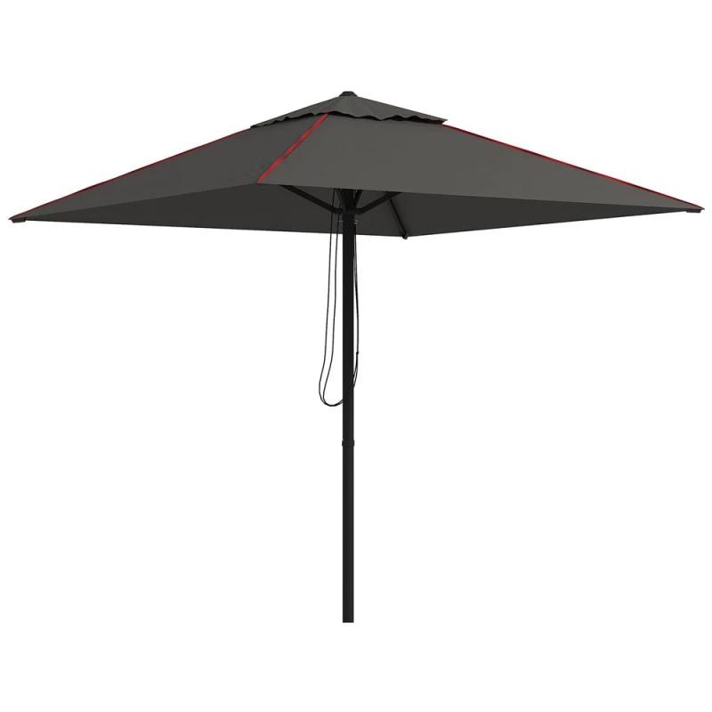 Image of Outsunny Sun Parasol with Vent, Table Umbrella for Patio, Garden, Pool, Grey 84D-301V00CG